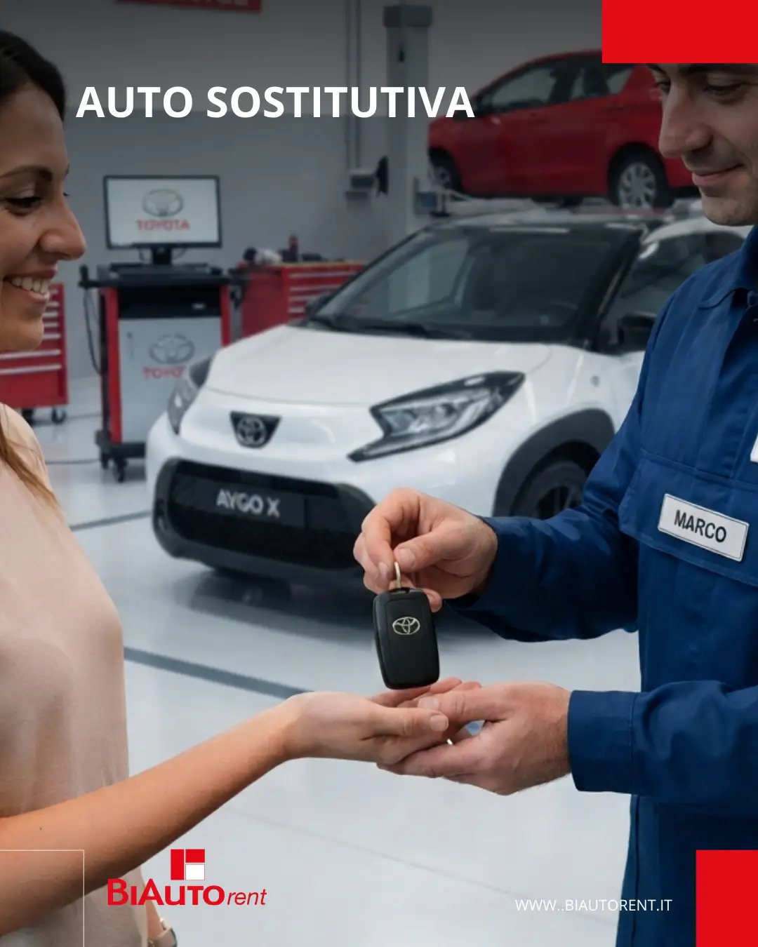 Consegna chiavi per auto sostitutiva